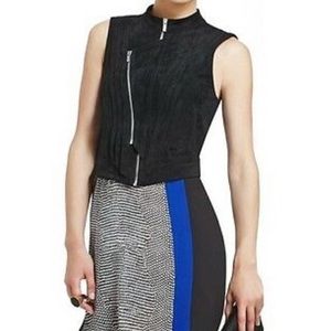 BRAND NEW BCBG DAMIEN BLACK SUED VEST